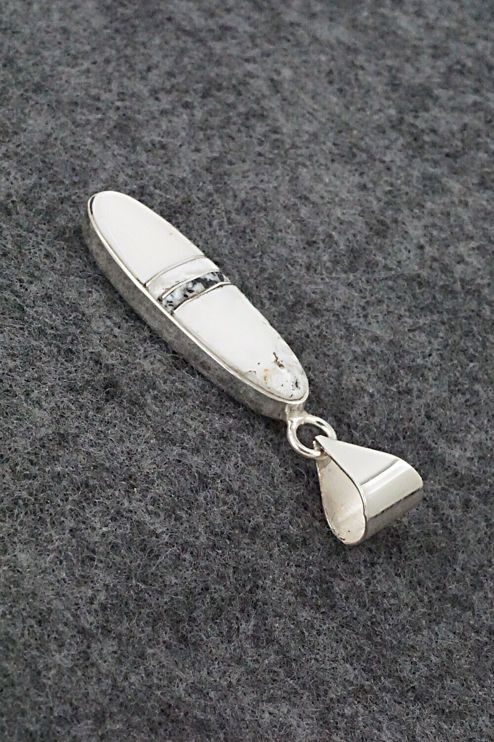 White Buffalo & Sterling Silver Pendant - Harold Smith