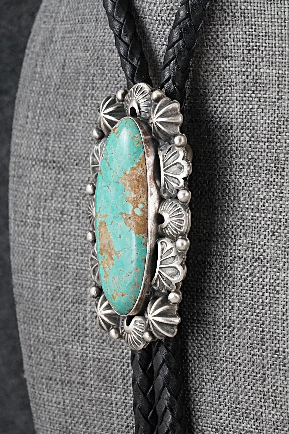 Turquoise & Sterling Silver Bolo Tie - Darrin Livingston