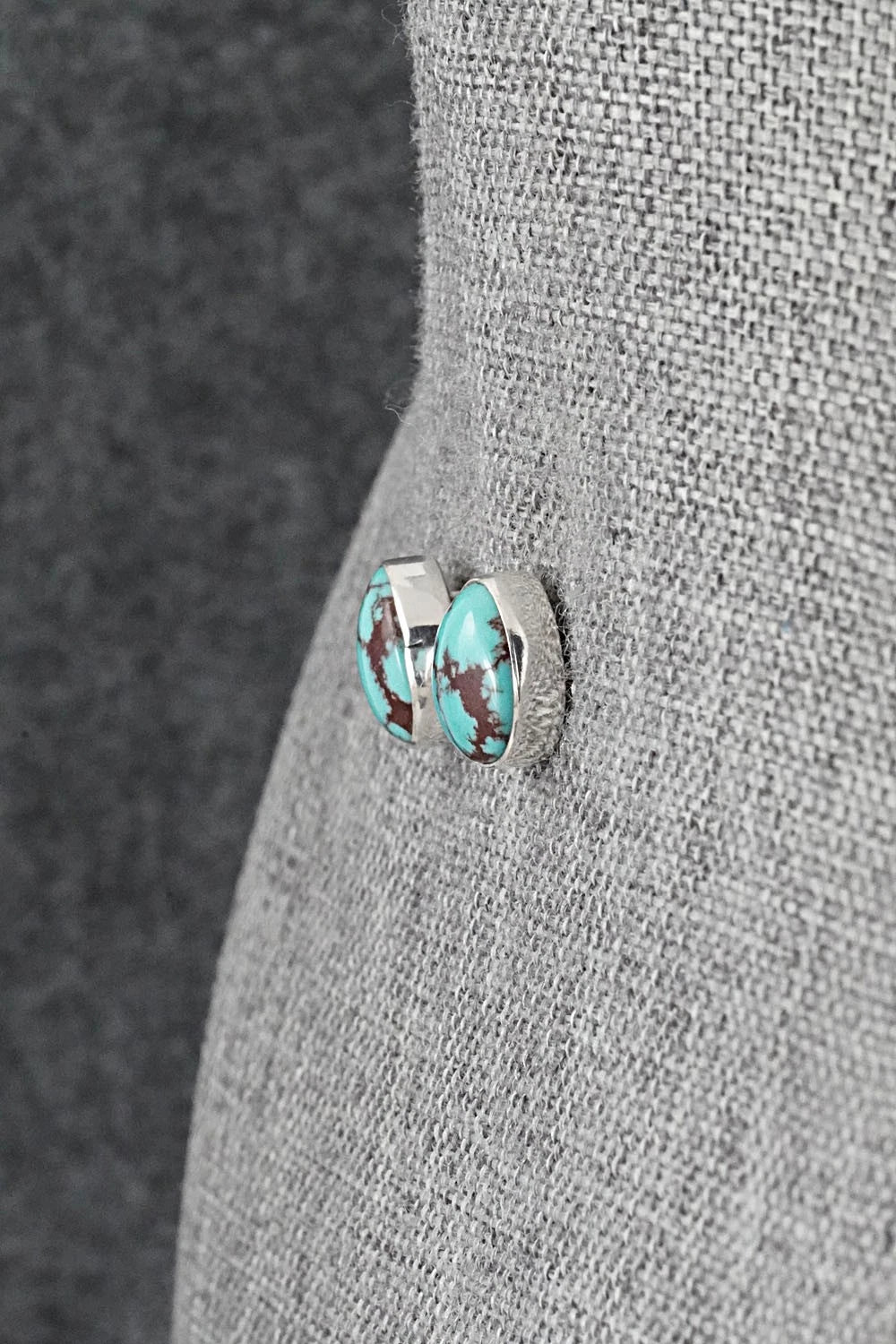 Turquoise & Sterling Silver Earrings - Eugene Gruber