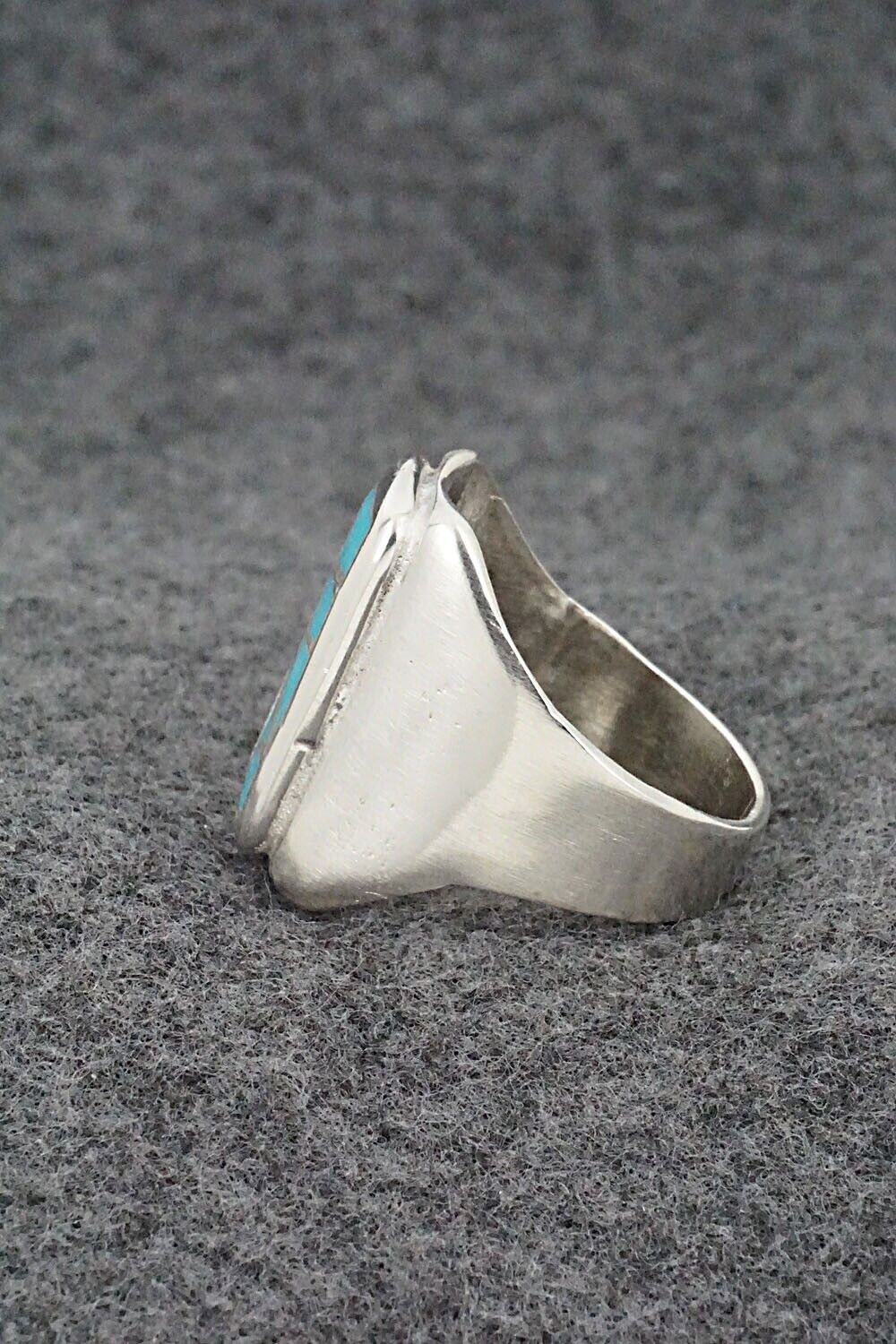 Turquoise & Sterling Silver Ring - Orena Leekya - Size 10.5
