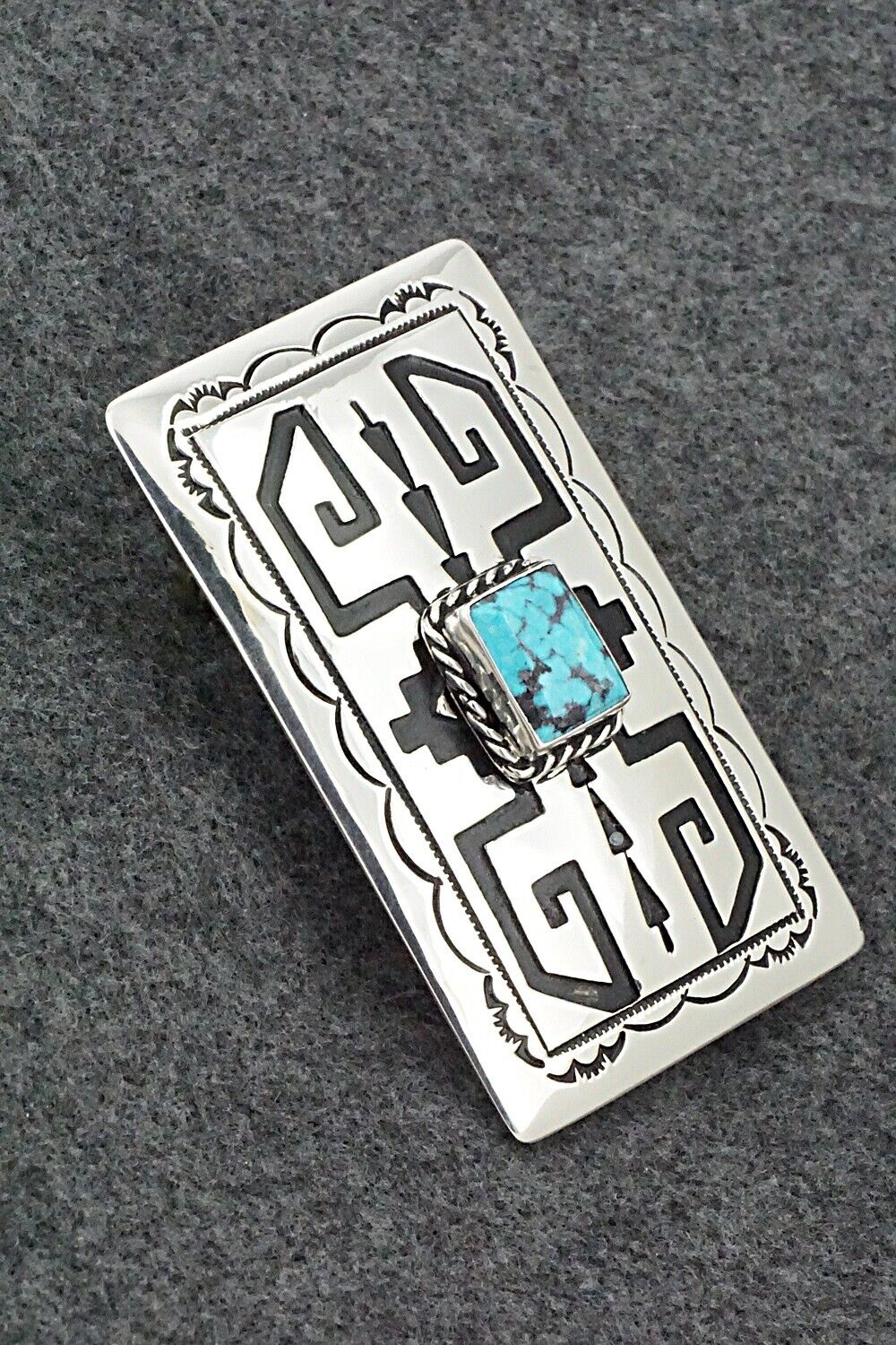 Turquoise & Sterling Silver Belt Buckle - Rosita Singer