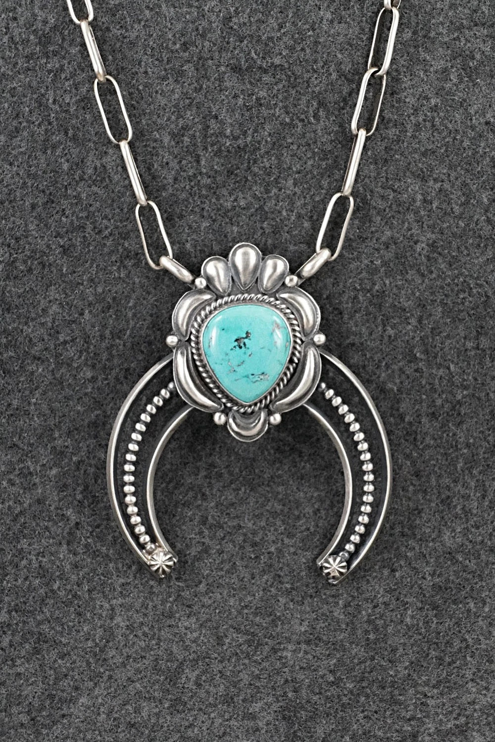 Turquoise & Sterling Silver Necklace - Raymond Delgarito