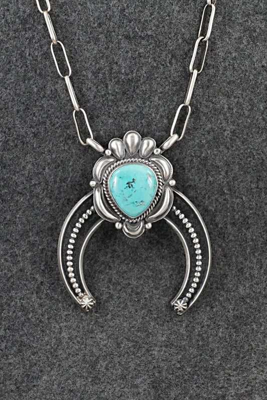 Turquoise & Sterling Silver Necklace - Raymond Delgarito