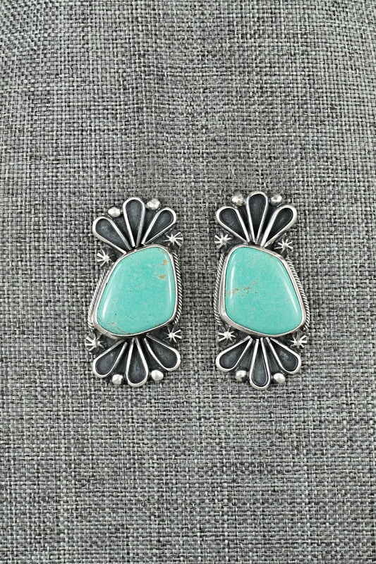 Turquoise & Sterling Silver Earrings - Bobby Johnson