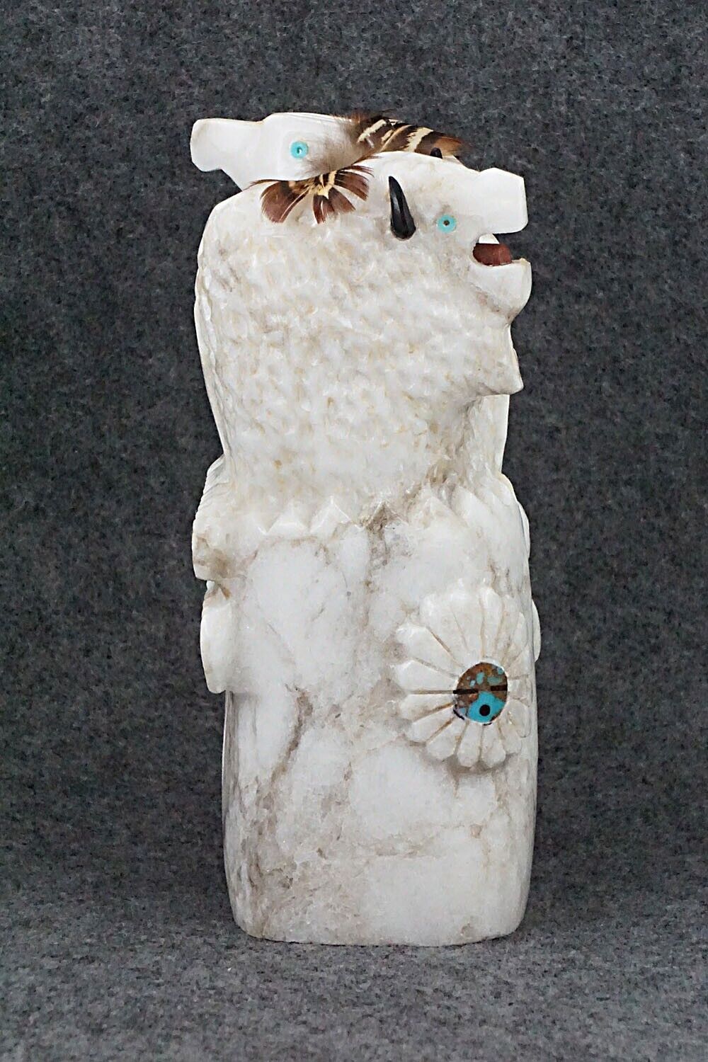 Eagle, Buffalo & Chief Navajo Fetish Carving - Ben Livingston