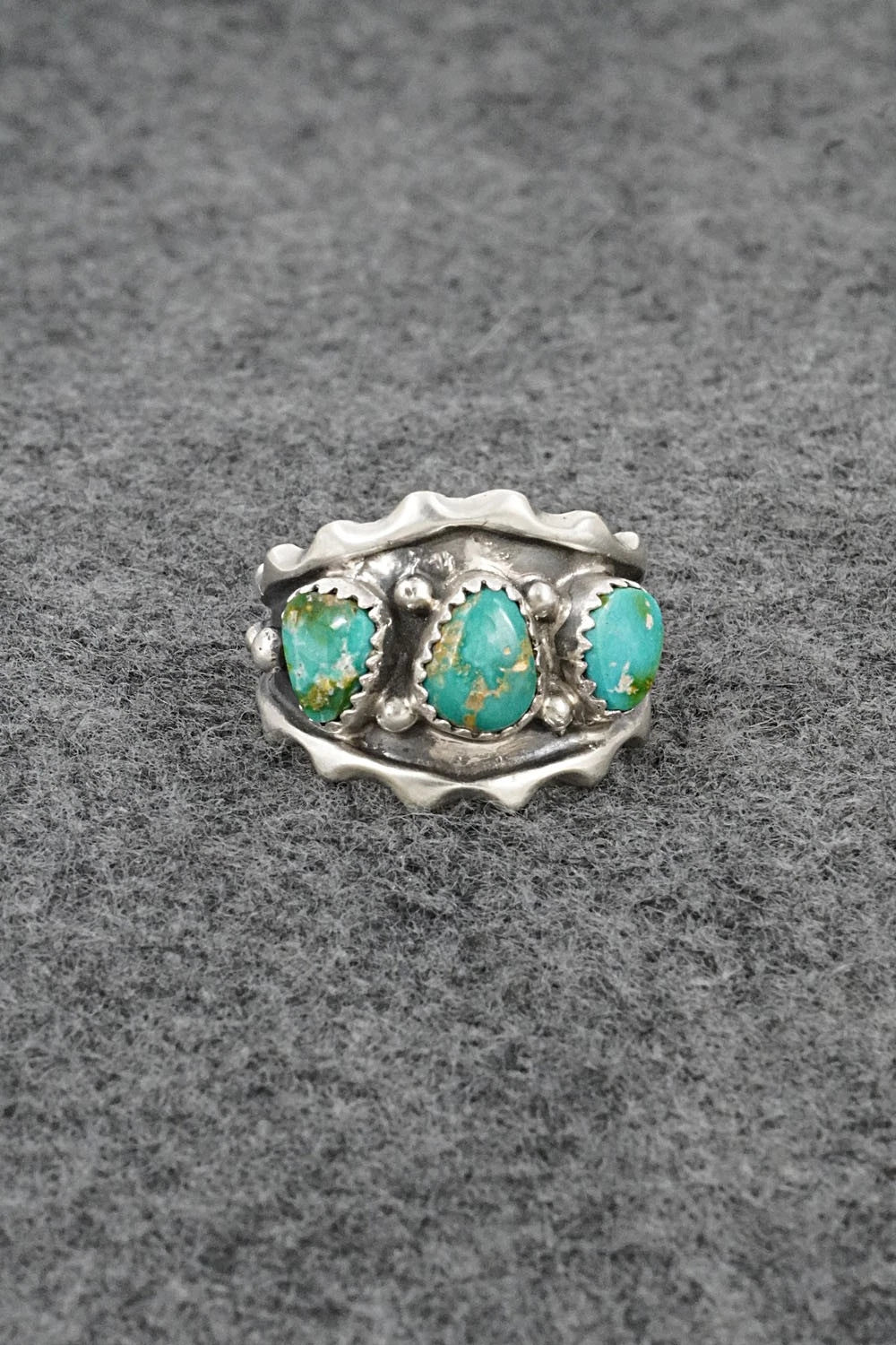 Turquoise & Sterling Silver Ring - Genevieve Francisco - Size 10