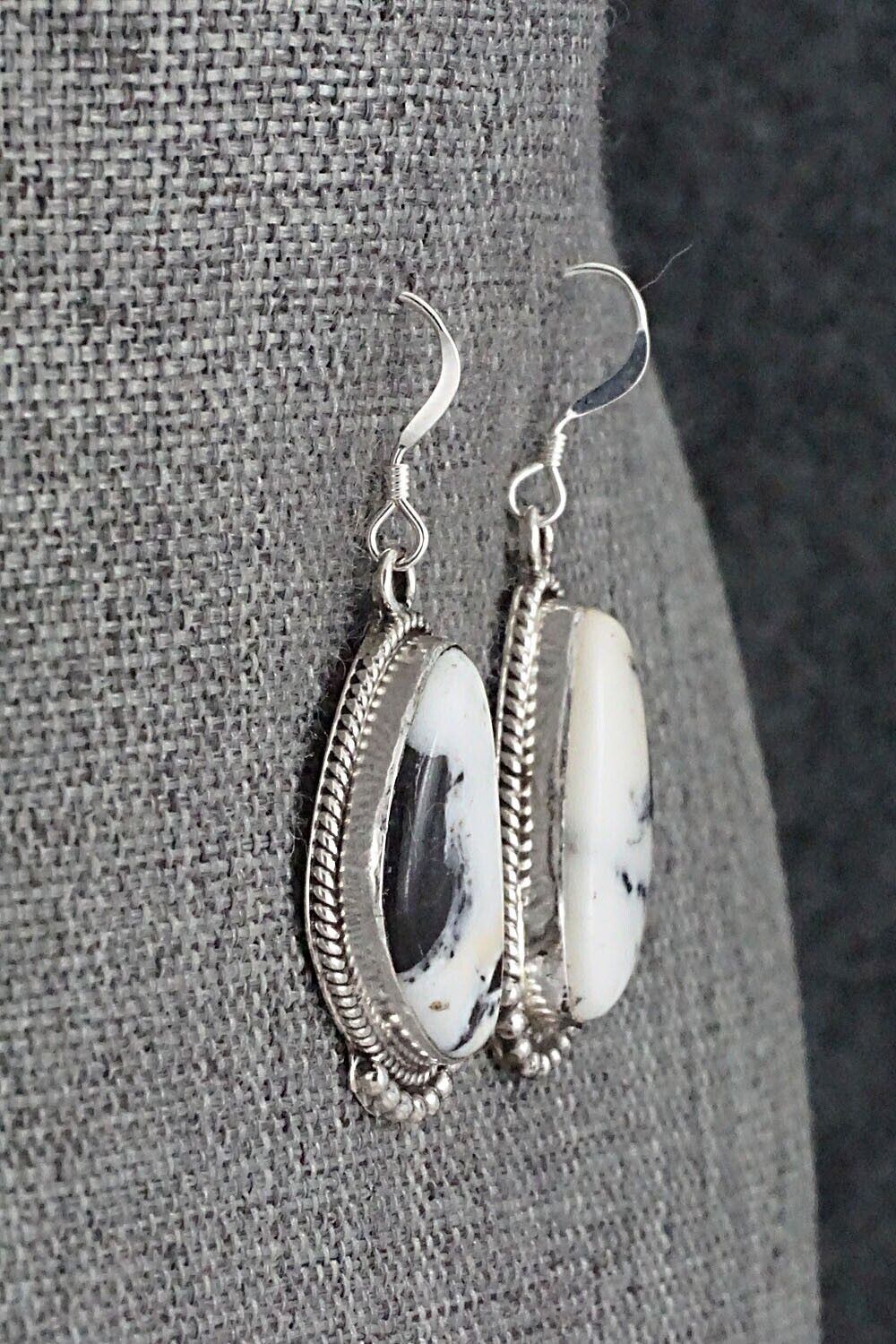 White Buffalo & Sterling Silver Earrings - Sharon McCarthy