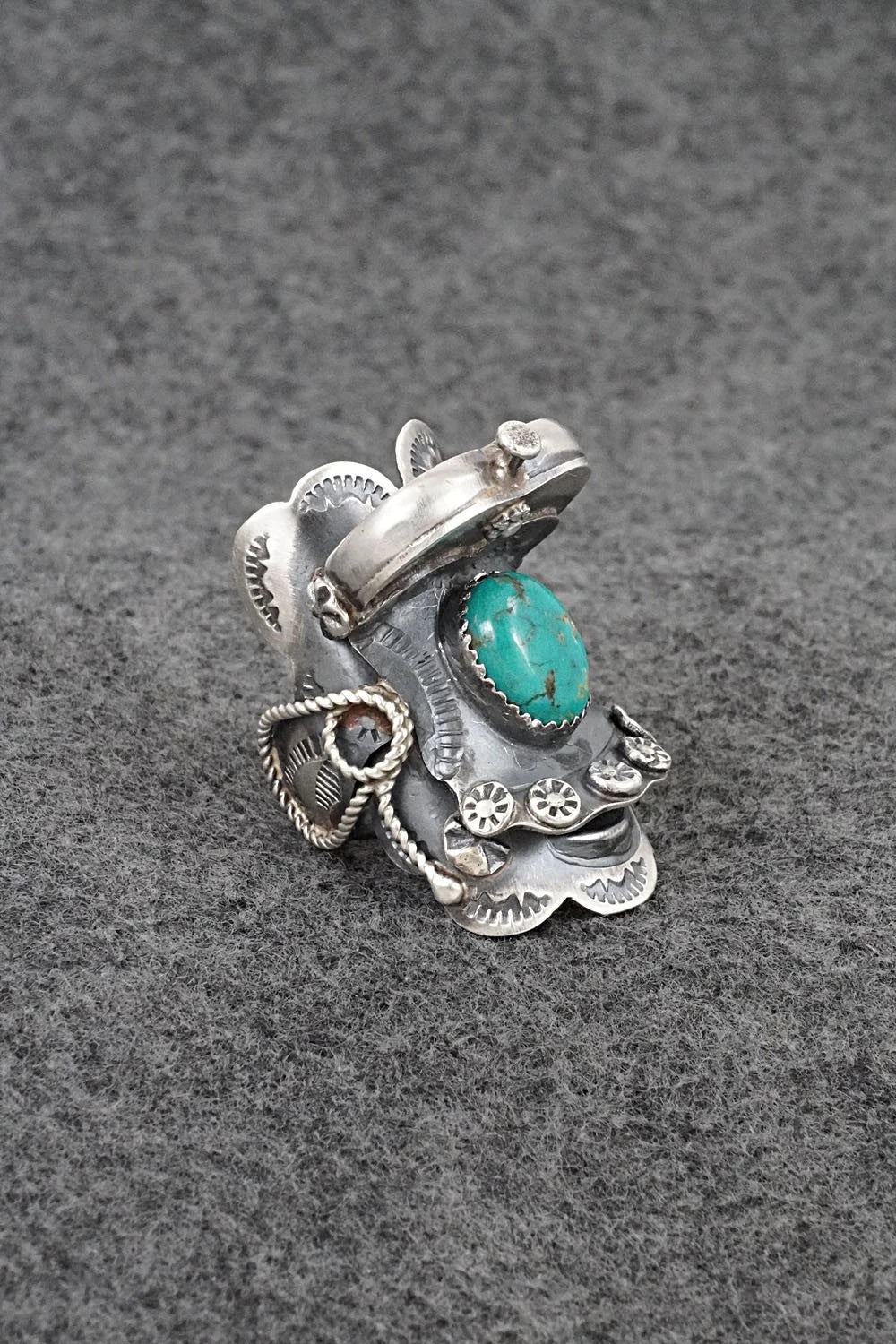 Turquoise & Sterling Silver Ring - Tim Yazzie - Size 7.5