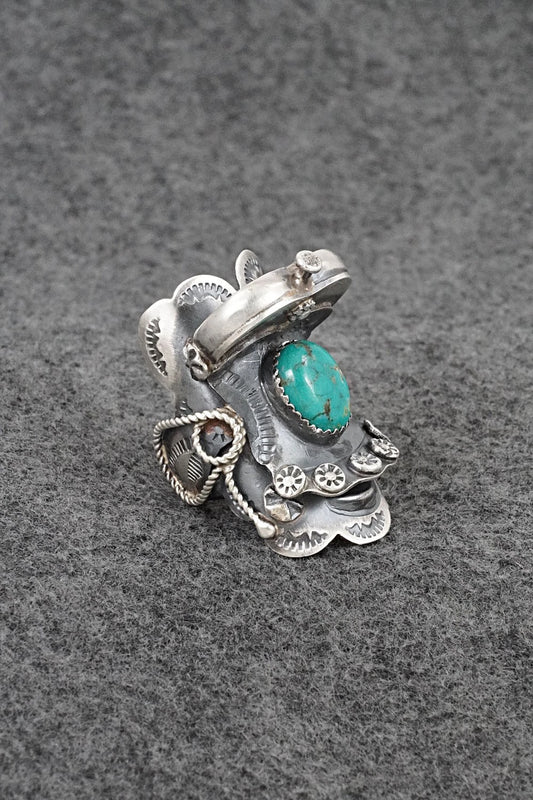 Turquoise & Sterling Silver Ring - Tim Yazzie - Size 7.5