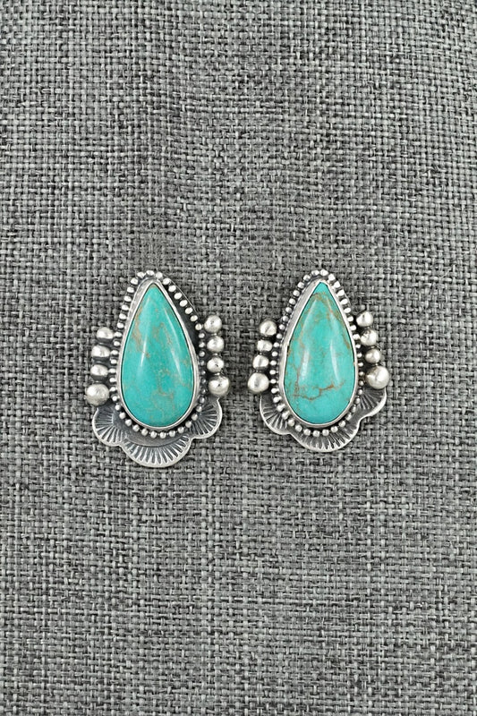 Turquoise & Sterling Silver Earrings - Bobby Johnson