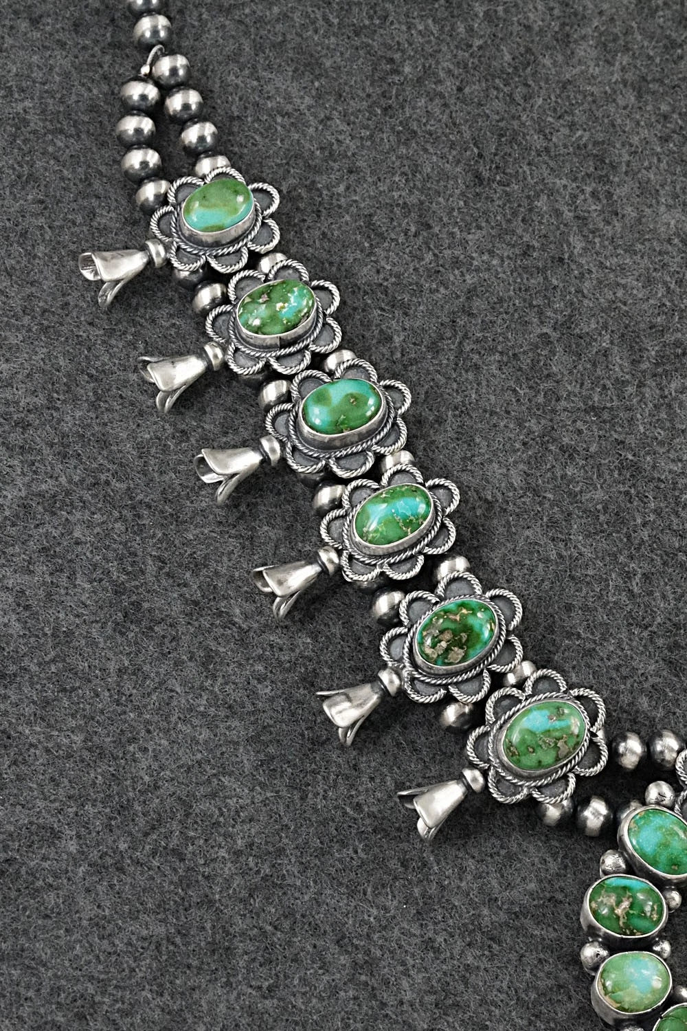 Turquoise & Sterling Silver Squash Blossom Set - Darrin Livingston