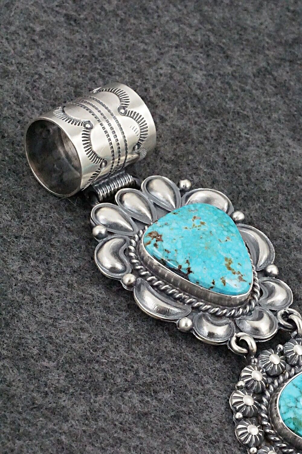 Turquoise & Sterling Silver Pendant - Raymond Delgarito