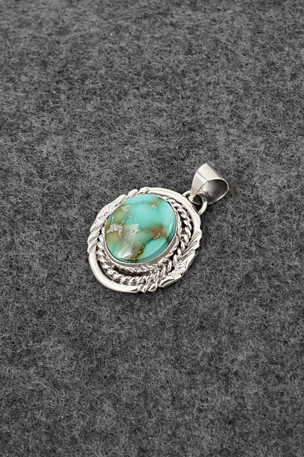 Turquoise and Sterling Silver Pendant - Gene Martinez