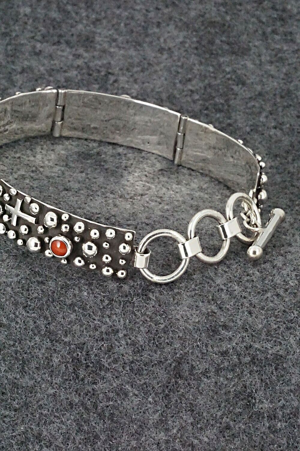 Coral & Sterling Silver Bracelet - Akee Douglas