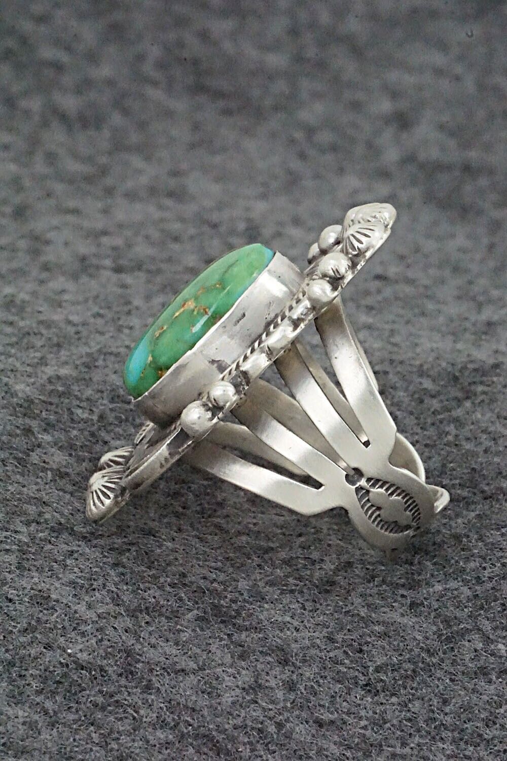 Turquoise & Sterling Silver Ring - Tom Lewis - Size 8