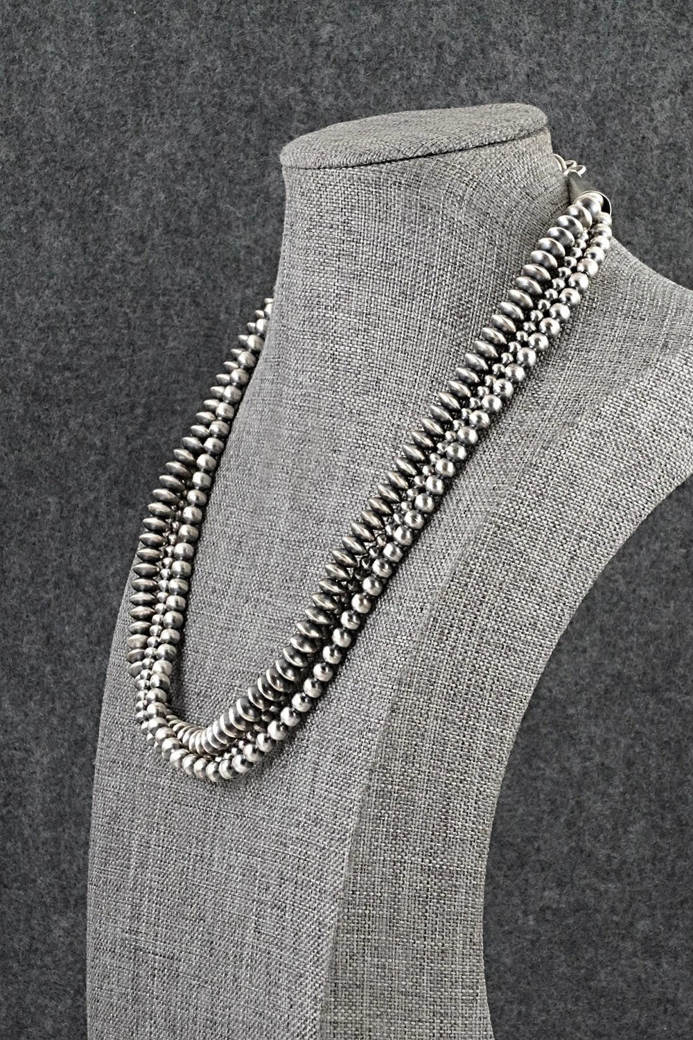 Sterling Silver Navajo Pearl Necklace 18" - Dorinda Mariano