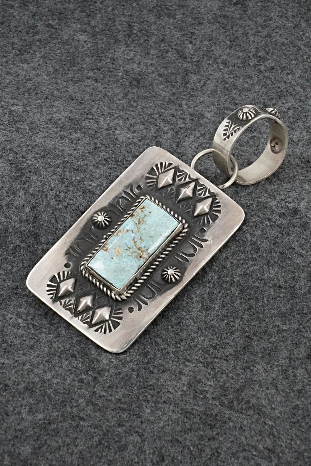 Turquoise & Sterling Silver Pendant - Elvira Bill