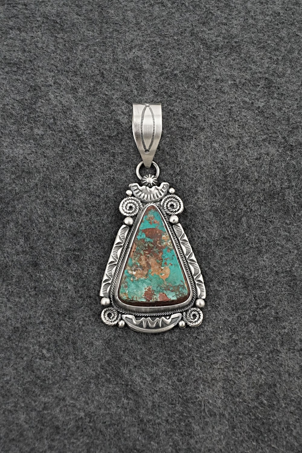 Turquoise & Sterling Silver Pendant - Jackson Hoskie