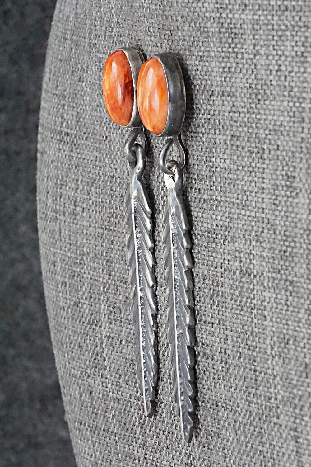 Spiny Oyster & Sterling Silver Earrings - Mildred Parkhurst