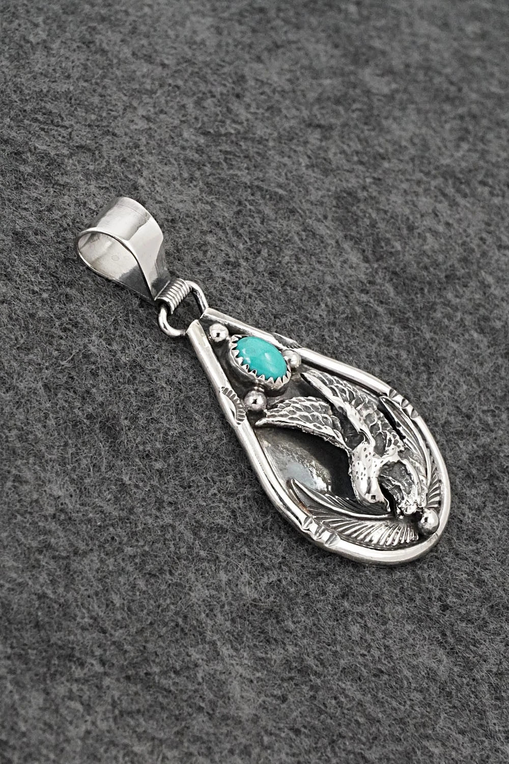 Turquoise & Sterling Silver Pendant - Darrell Morgan