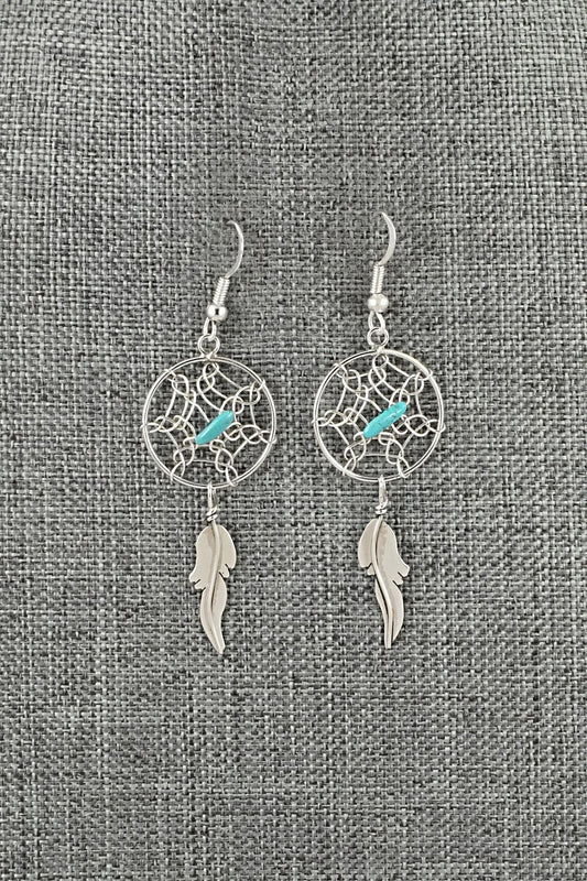 Turquoise & Sterling Silver Earrings - Lorenzo Arviso
