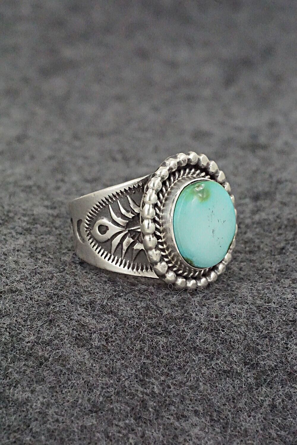 Turquoise & Sterling Silver Ring - Samuel Yellowhair - Size 6.75