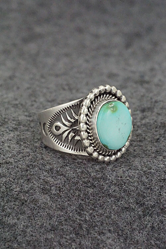 Turquoise & Sterling Silver Ring - Samuel Yellowhair - Size 6.75