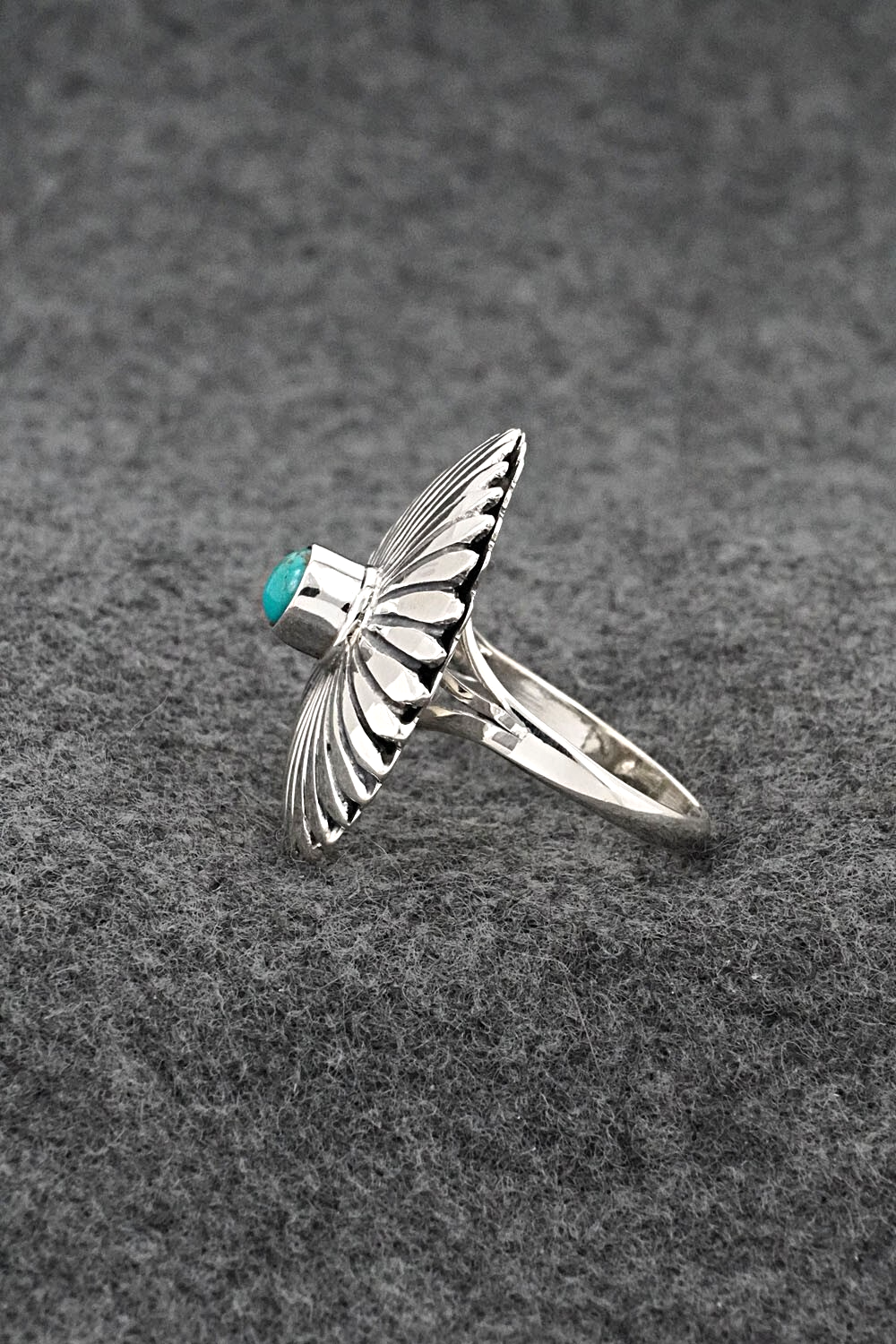 Turquoise & Sterling Silver Ring - Alice Rose Saunders - Size 8.75