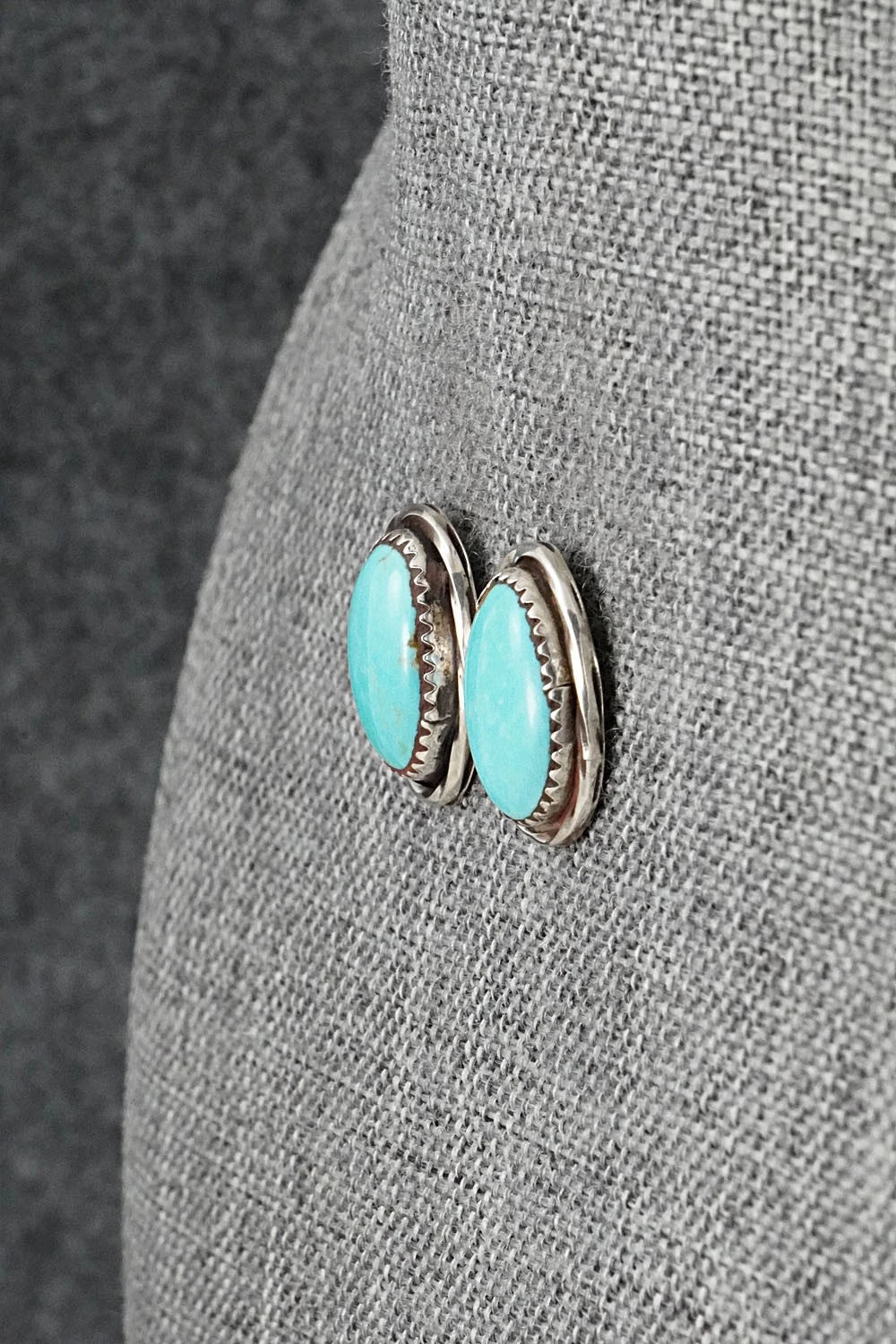 Turquoise & Sterling Silver Earrings - Ernest Hawthorne