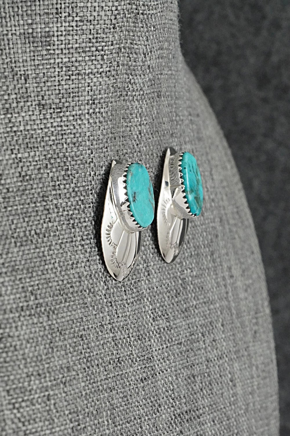 Turquoise & Sterling Silver Earrings - Brenda Bahe