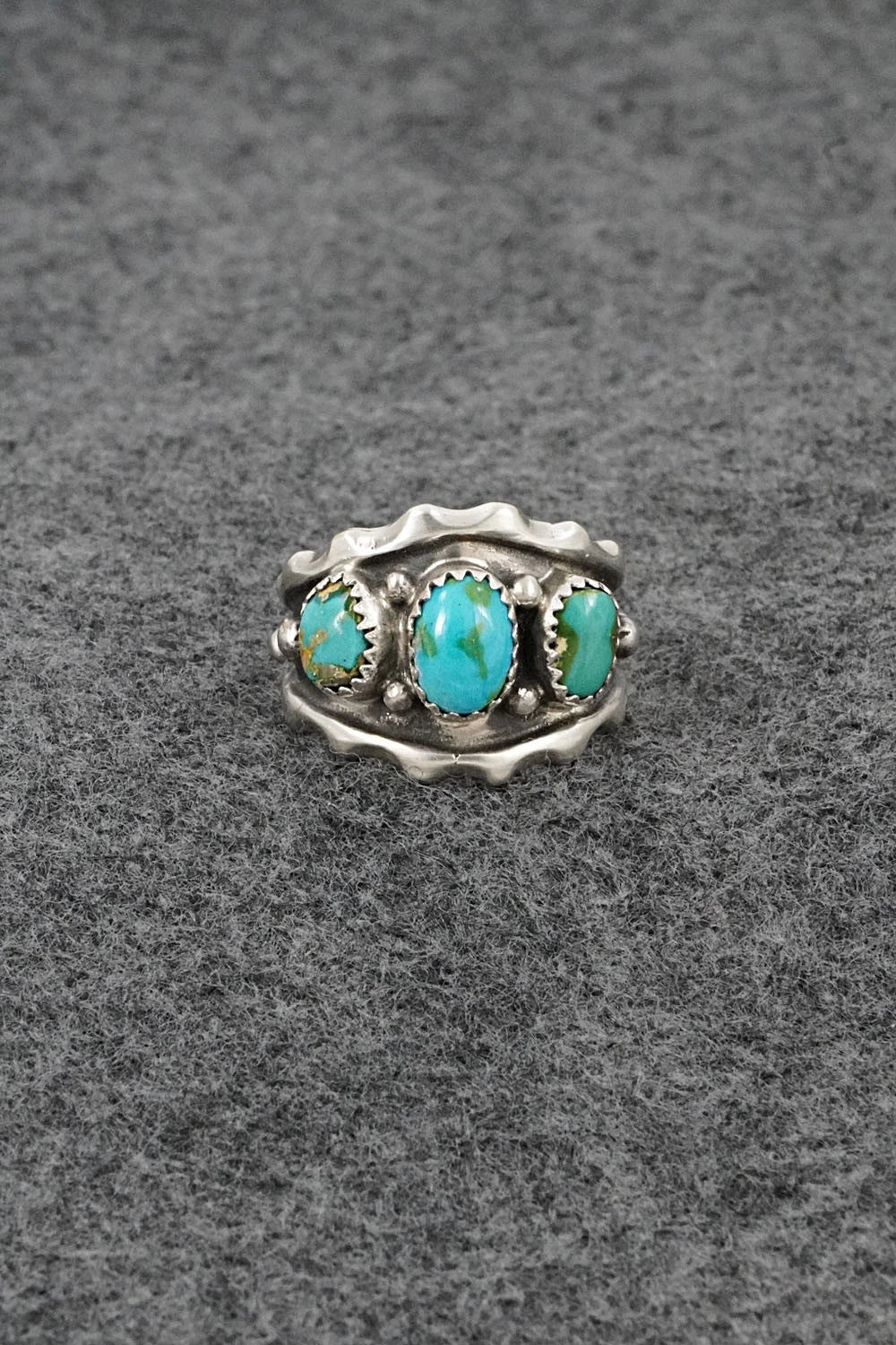 Turquoise & Sterling Silver Ring - Genevieve Francisco - Size 9