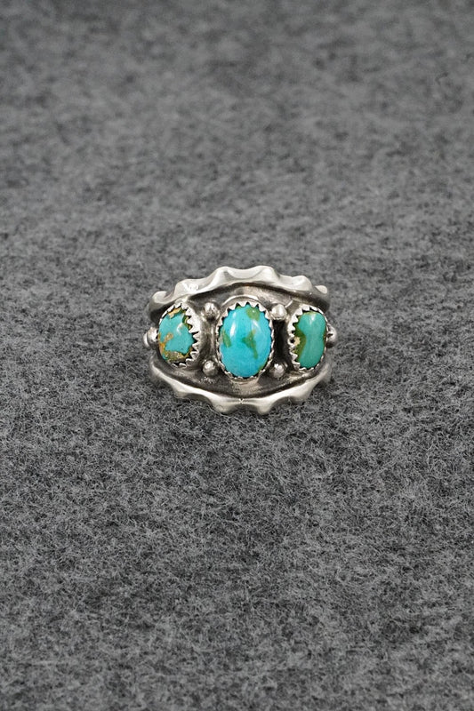 Turquoise & Sterling Silver Ring - Genevieve Francisco - Size 9
