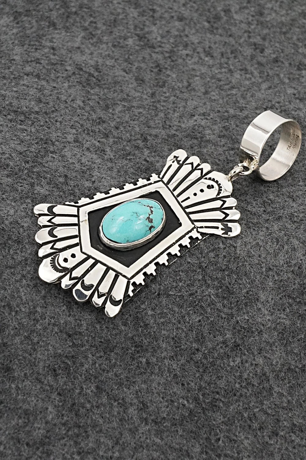 Turquoise & Sterling Silver Pendant - Rosita Singer