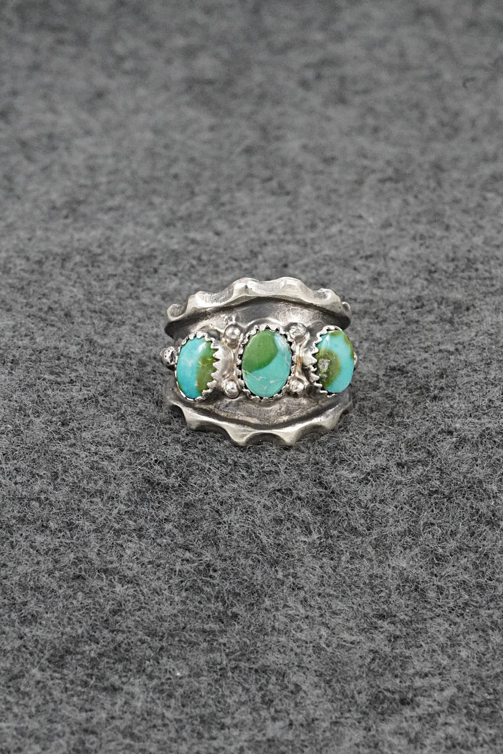 Turquoise & Sterling Silver Ring - Genevieve Francisco - Size 7.5