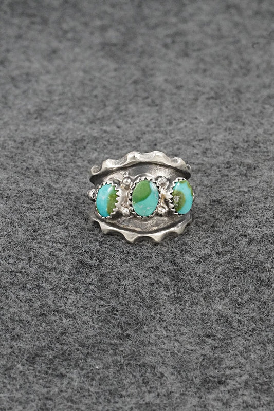 Turquoise & Sterling Silver Ring - Genevieve Francisco - Size 7.5