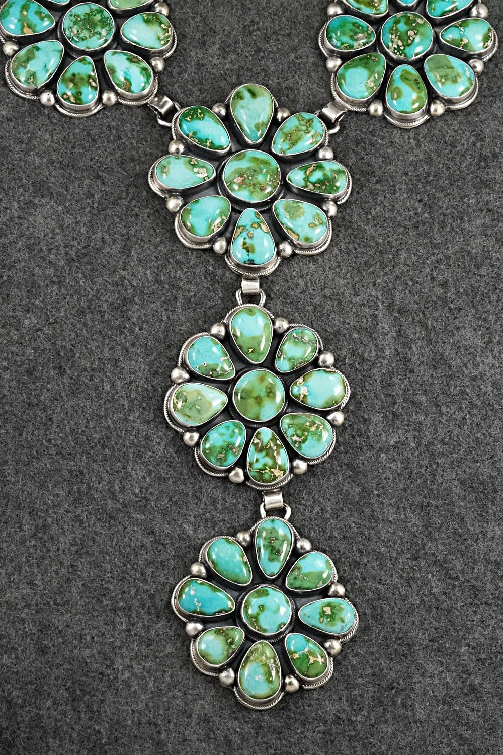 Turquoise & Sterling Silver Necklace and Earrings Set - Kathleen Livingston