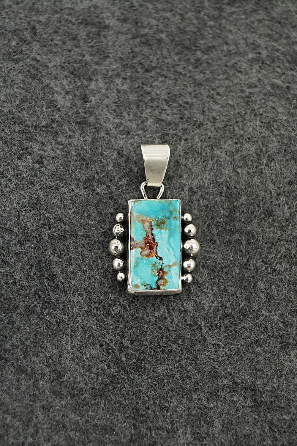 Turquoise & Sterling Silver Pendant - Eugene Gruber