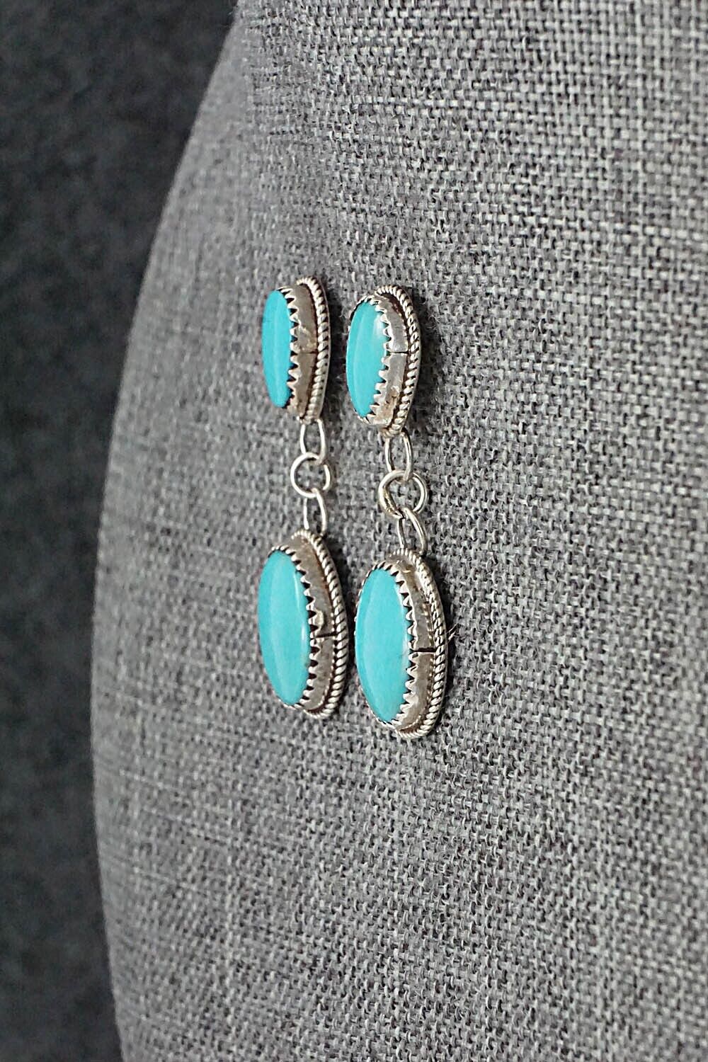 Turquoise & Sterling Silver Earrings - Ernest Hawthorne