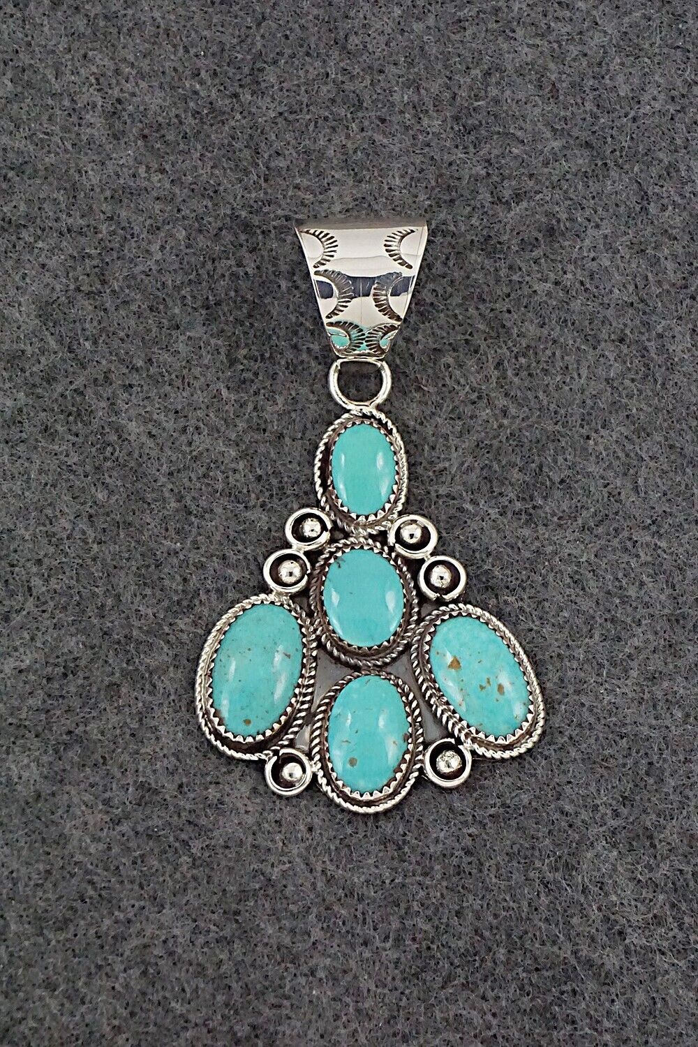 Turquoise & Sterling Silver Pendant - Ernest Hawthorne