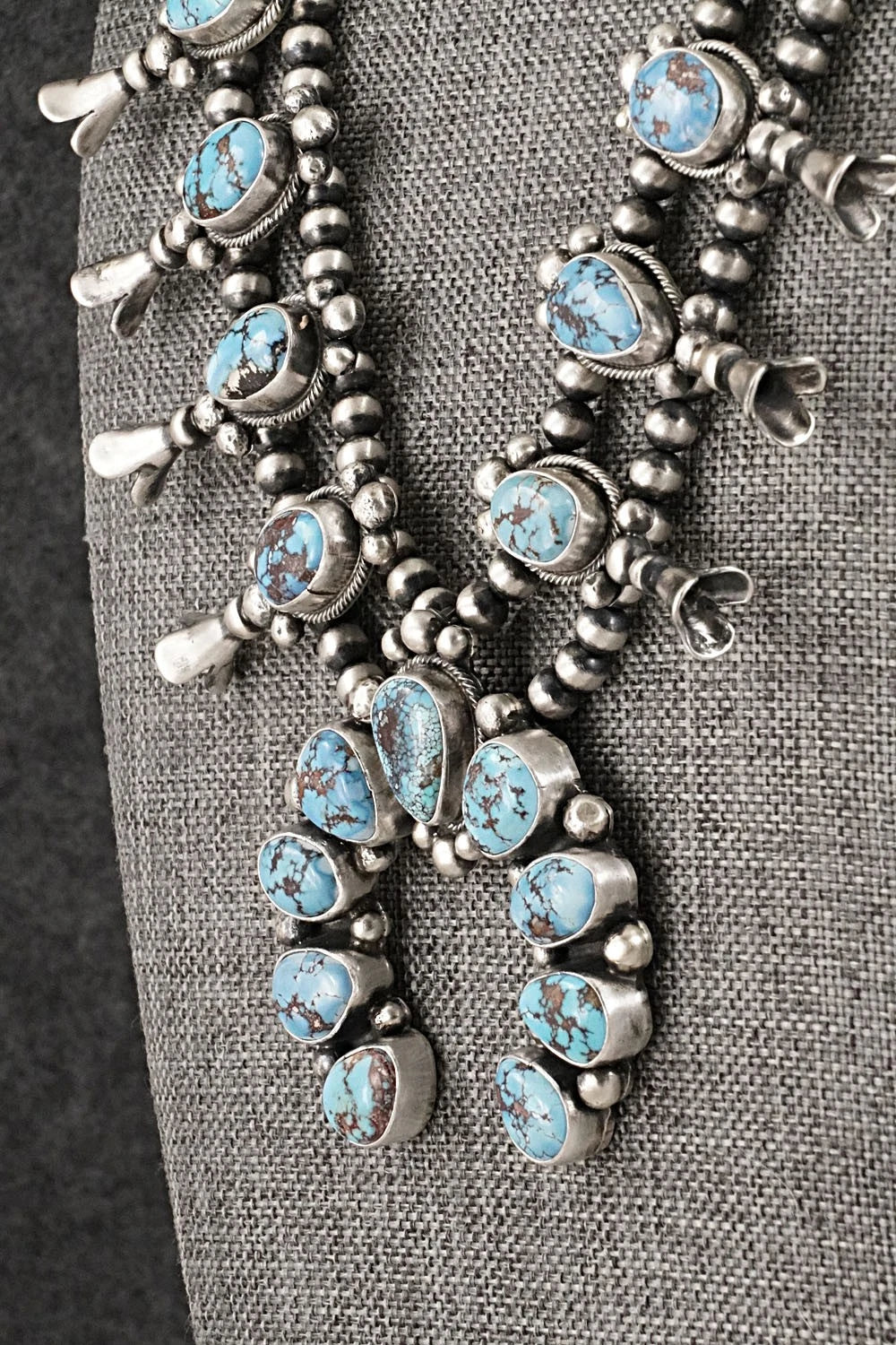 Turquoise & Sterling Silver Squash Blossom Set - Darrin Livingston