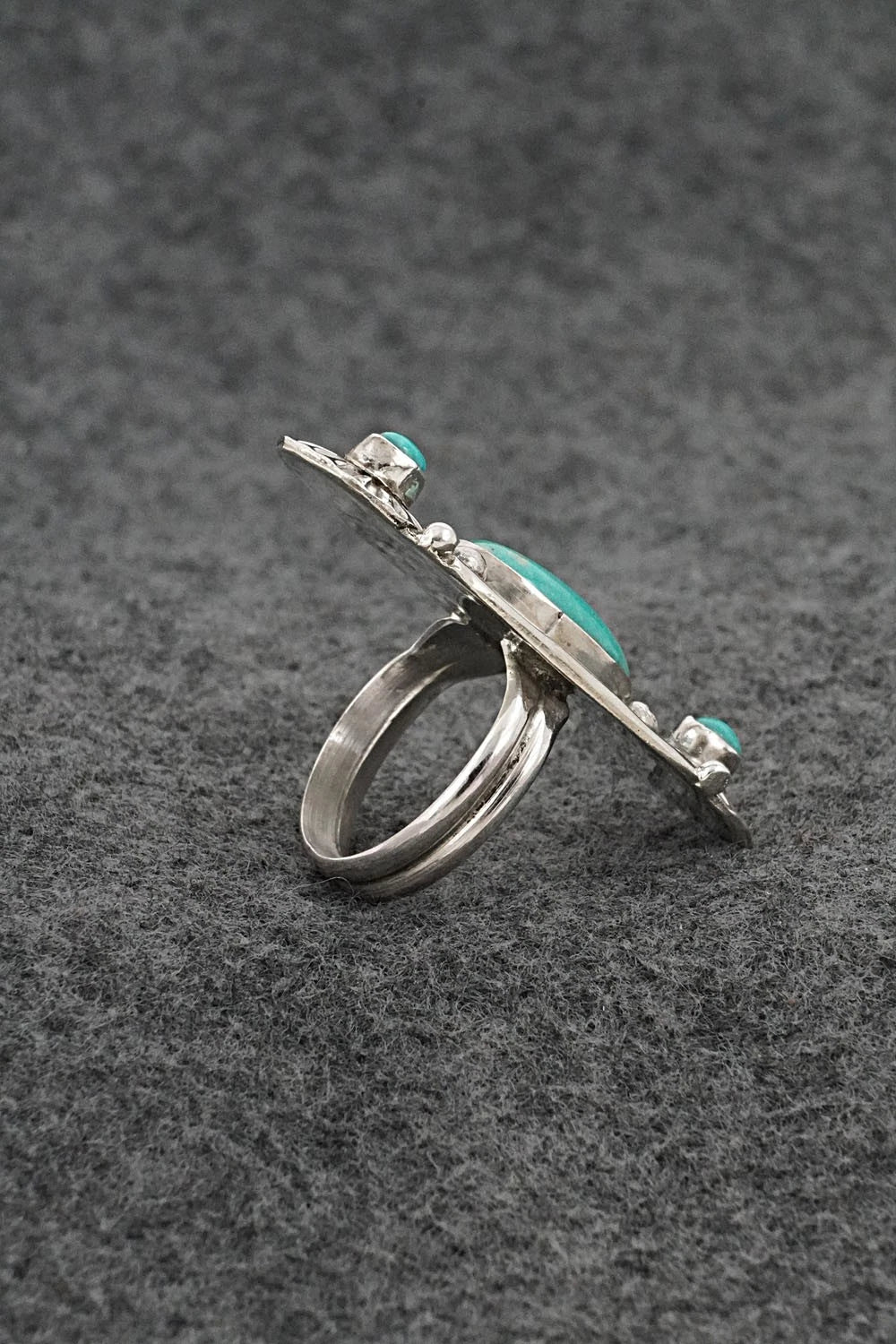 Turquoise & Sterling Silver Ring - Priscilla Reeder - Size 7.5