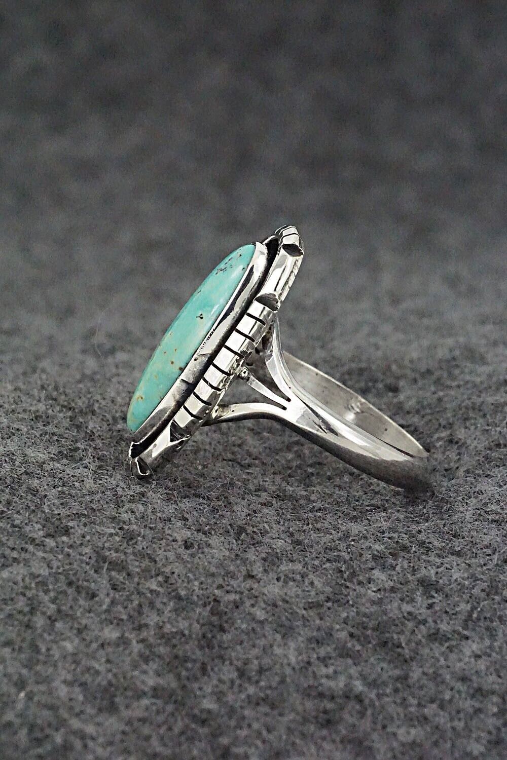 Turquoise & Sterling Silver Ring - Amos Begay - Size 9.25