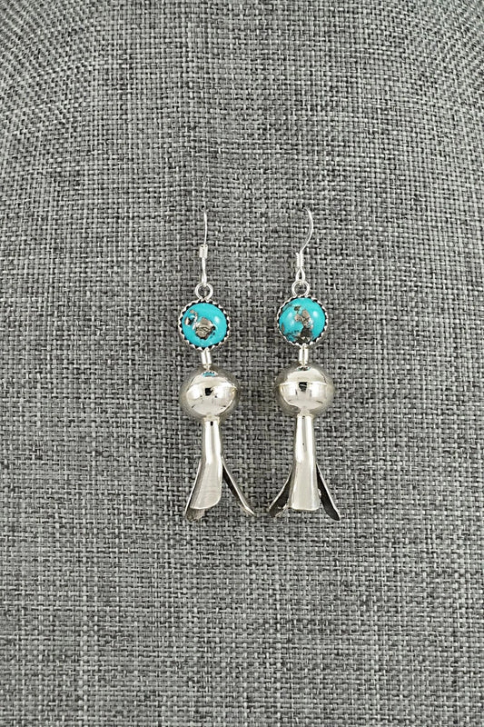 Turquoise & Sterling Silver Blossom Earrings - Emily Tsosie