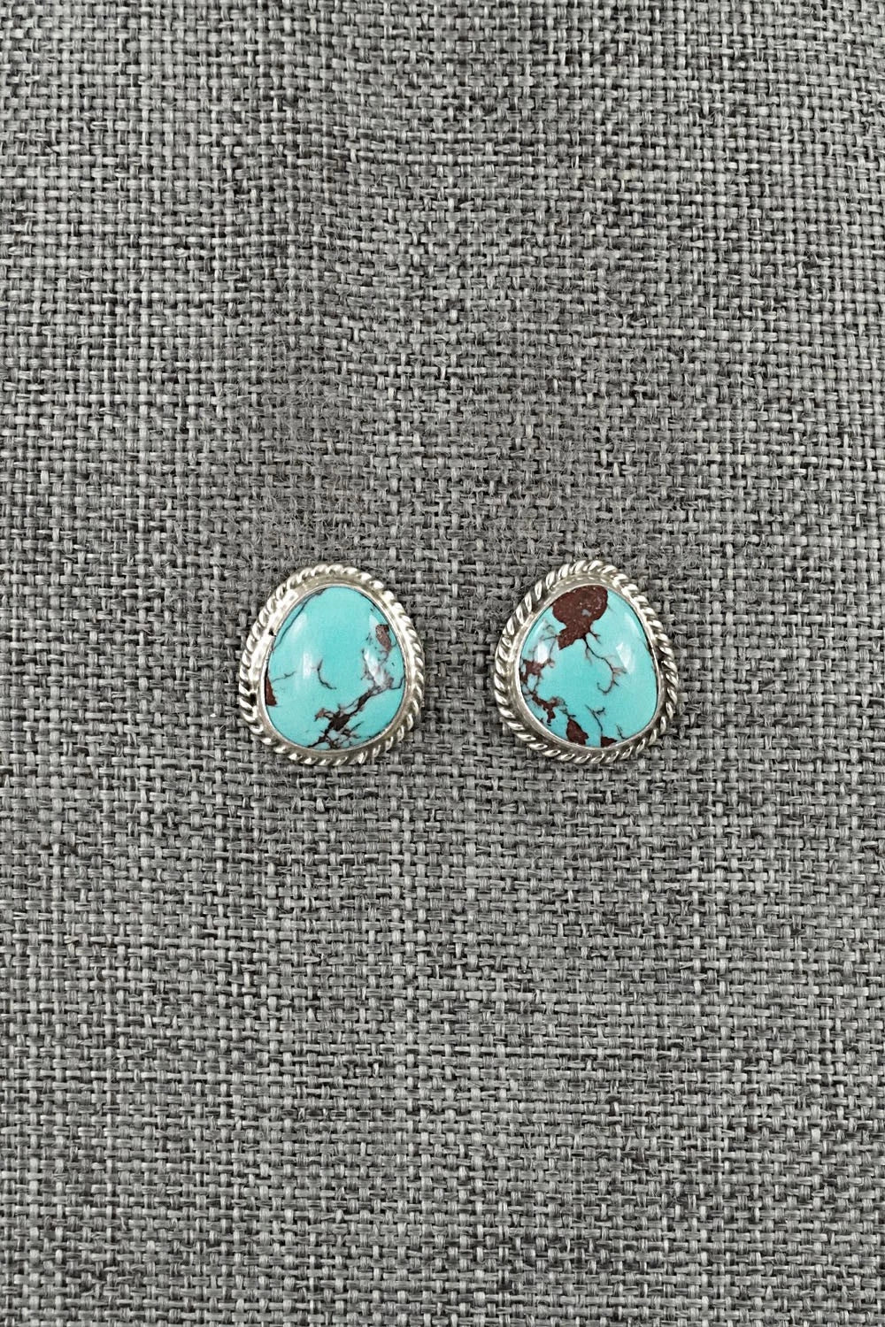 Turquoise & Sterling Silver Earrings - Eugene Gruber
