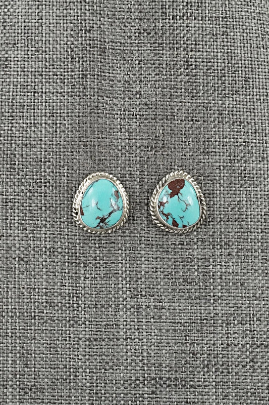 Turquoise & Sterling Silver Earrings - Eugene Gruber