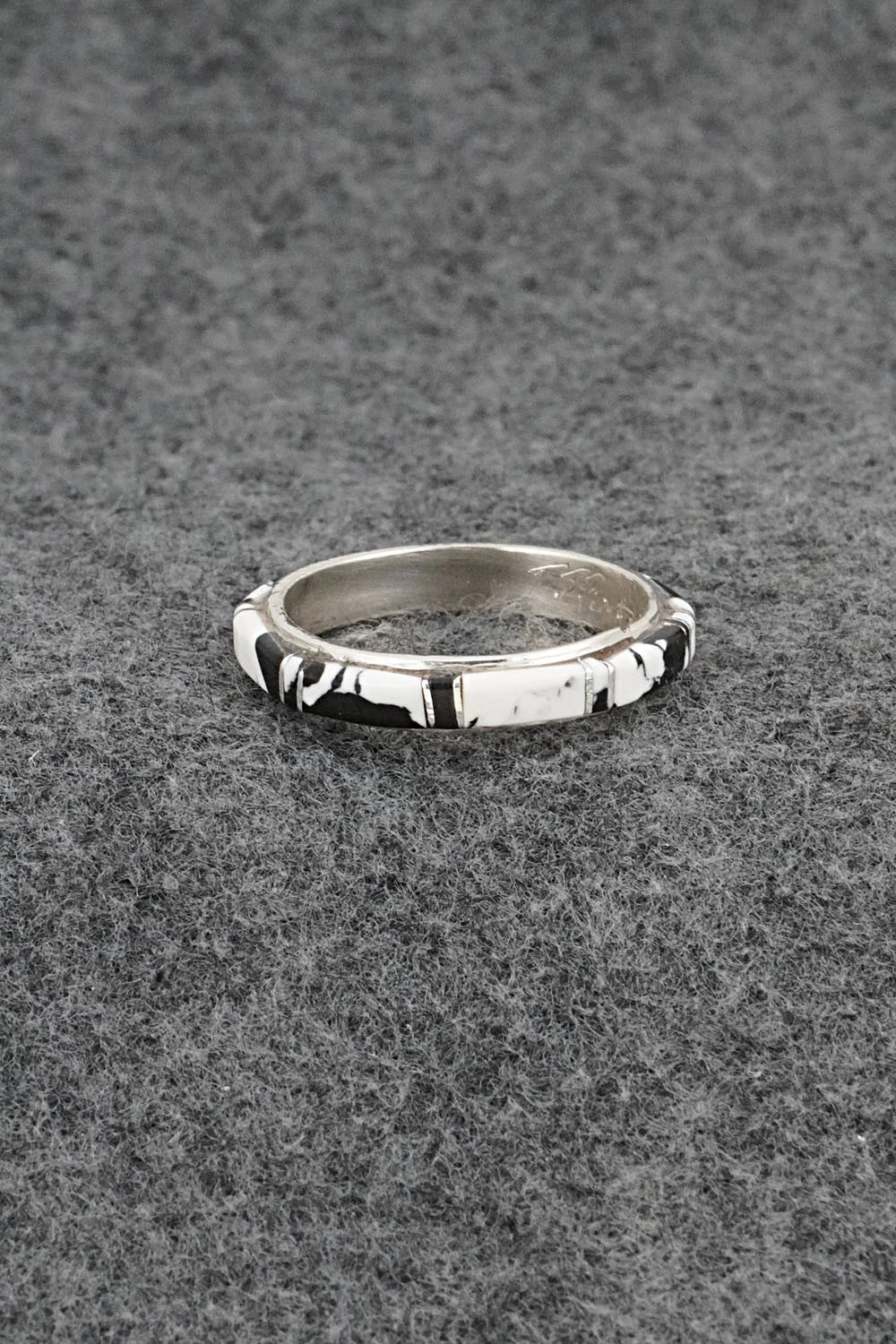 White Buffalo & Sterling Silver Ring - Terrance Panteah - Size 12.5