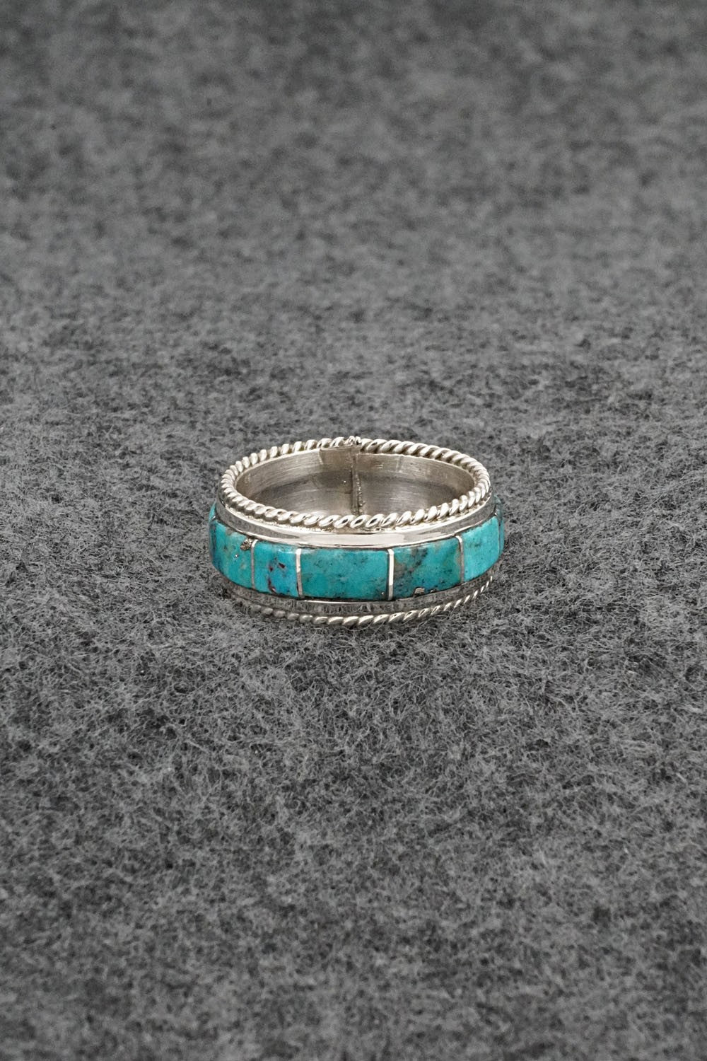 Turquoise & Sterling Silver Ring - Bruce Johnson - Size 7