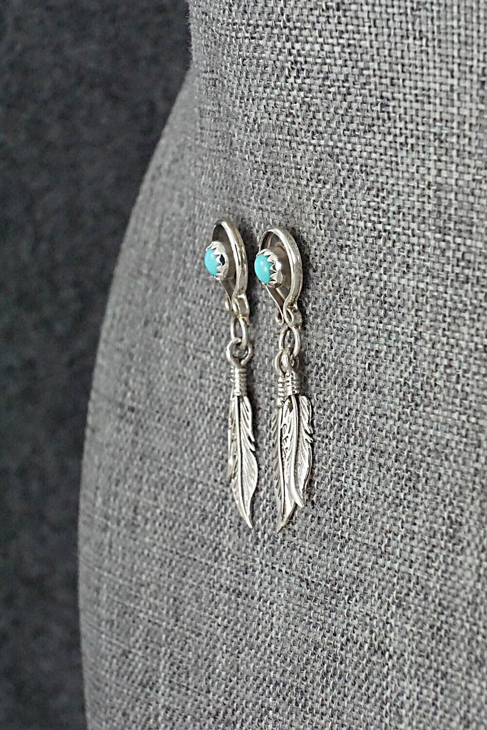 Turquoise & Sterling Silver Earrings - Annette Chiquito