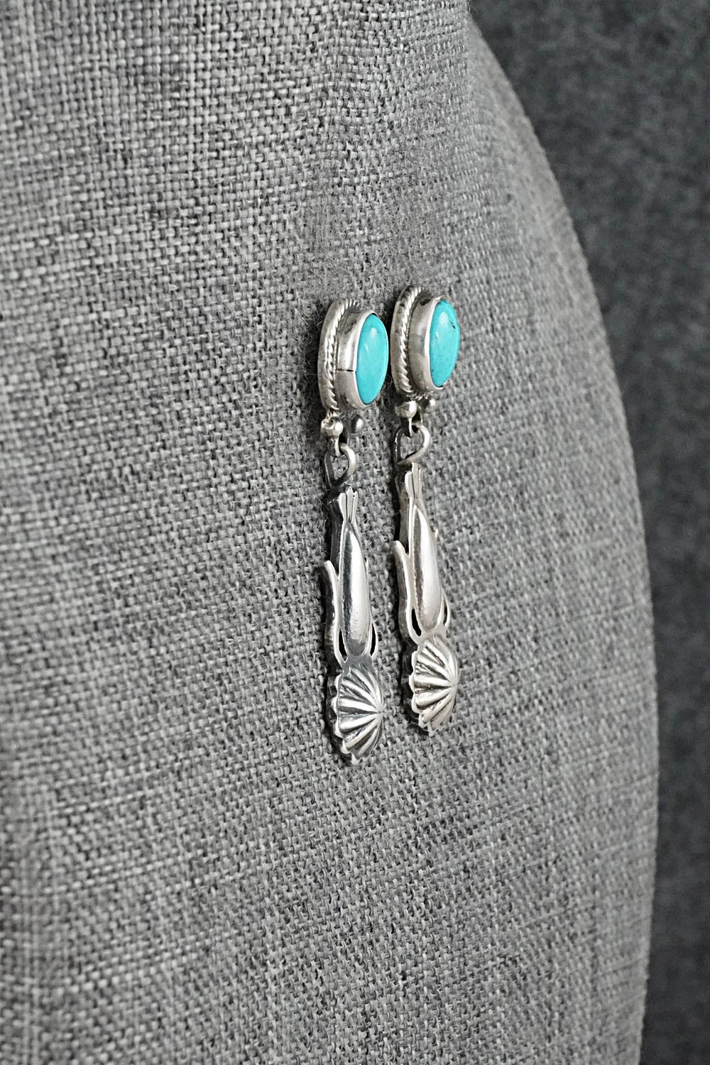 Turquoise & Sterling Silver Earrings - Verley Betone