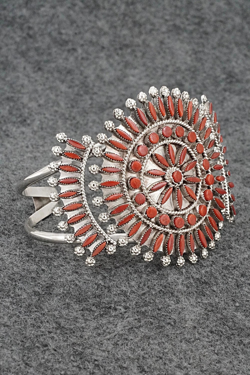 Coral & Sterling Silver Bracelet - Merlinda Chavez